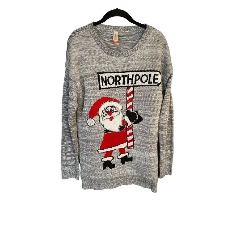 No boundaries women’s ugly Christmas sweater north pole size XL